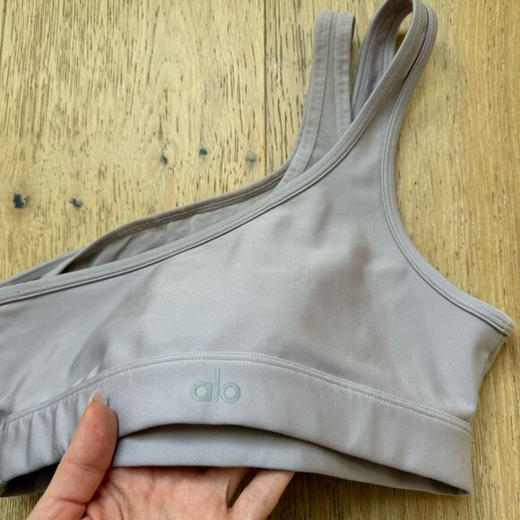 Alo Yoga Airlift Excite One Shoulder Double Strap Sport Bra Dusk Purple Size XS - Picture 6 of 10